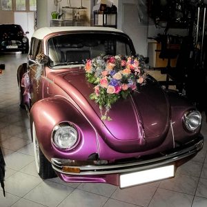 Gärtnerei Hinze Lübeck Brautstrauß "Just Celebrate" Autodekoration mit Blumen